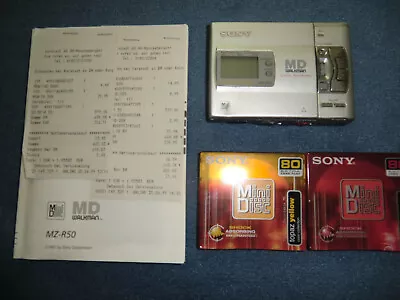 Kaufen Sony MD-Walkman MZ-R50 (inkl. Anleitung Und 2 MiniDisk (OVP)) • 68€