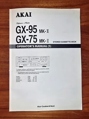 Kaufen ⭐️⭐️⭐️ Original AKAI GX-95, GX-75 MKII Bedienungsanleitung ⭐️⭐️⭐️ • 59€