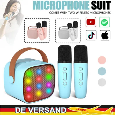 Kaufen Mini Karaoke Set Anlage Bluetooth Karaoke Lautsprecher Machine Mit 2 Mikrofonen • 22.99€