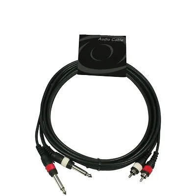 Kaufen 2x Cinch Chinch Auf 2 X 6,3 Mm Mono Klinke 3,0 M Kabel MC Audio NF Adapter NEU • 9.99€
