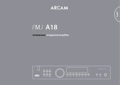 Kaufen Arcam A18 - Integrierter Stereo-Verstärker - Bedienungsanleitung - BENUTZERHANDBUCH  • 8.11€