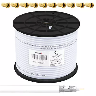 Kaufen PremiumX 100m Koaxialkabel SAT Antennen Kabel Digital 135dB 4-fach REINES KUPFER • 46.90€