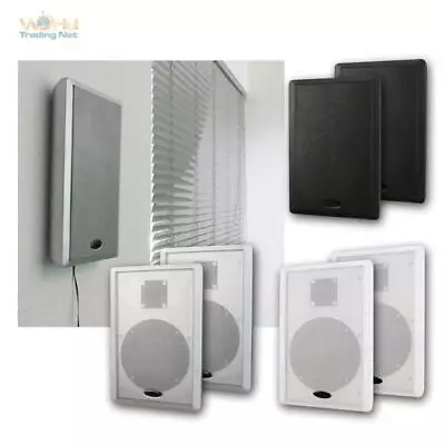 Kaufen Flat Panel Slim Fine Flach Wand Lautsprecher Paar 40W 2-Wege Surround Boxen • 72.19€
