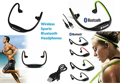 Kaufen Kabelloses Bluetooth Headset Stereo Kopfhörer Ohrhörer Sport Freisprechkarten Steckplatz • 7.83€