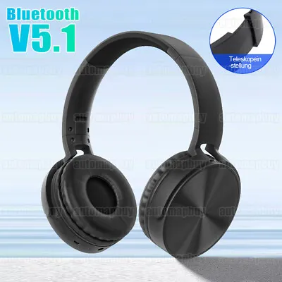 Kaufen Bluetooth 5.1 Kopfhörer Over Ear Kabellos HiFi Stereo Wireless Headset Schwarz • 11.90€