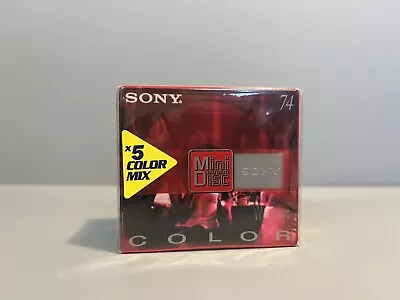 Kaufen 5 Sony 74 Color Collection Recordable Mini Disc NEU SEALED MD Discs MDW74CRB M9 • 34.90€