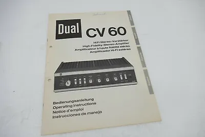 Kaufen DUAL CV 60 Anleitung Instruction Manual Bedienungsanleitung • 9.99€
