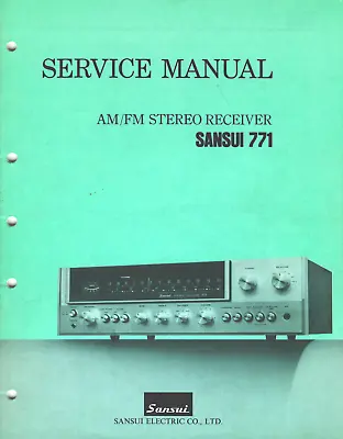 Kaufen Sansui 771 Service Manual User Manual Instructions • 5€