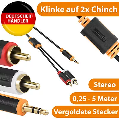 Kaufen Klinke Chinch Audio Y Splitter Kabel AUX Zu RCA Adapter 3.5mm Klinke X2 Chinch • 4.99€