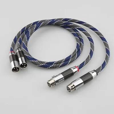 Kaufen Paar 5N OFC Silber überzogene Hifi XLR Balanced Audio Kabel Line • 36.32€