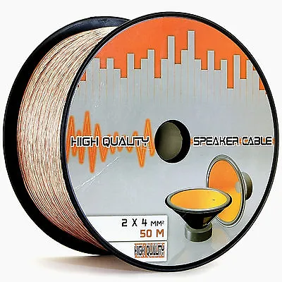 Kaufen 50m Lautsprecherkabel 2x4mm Boxenkabel 2 X 4,0 Mm² Audio Box Kabel Hifi Cable • 28.85€