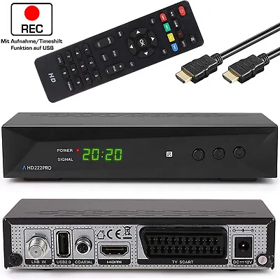 Kaufen HD Sat Receiver PVR Ready Mit Aufnahmefunktion Anadol 222 DVB-S2 USB HDMI SCART • 31.19€