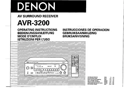 Kaufen Bedienungsanleitung-Operating Instructions Für Denon AVR-3200  • 11€