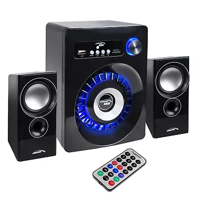 Kaufen Bluetooth Multimedia Lautsprecher Subwoofer Fernbedienung Beleuchtet PMPO 280W • 30.97€