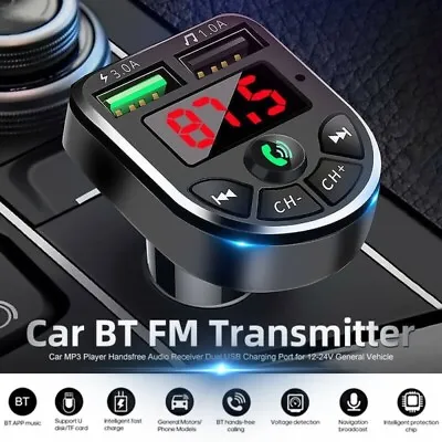 Kaufen FM Transmitter Bluetooth Auto Radio Audio 2xUSB Ladegerät Adapter MP3 Player KFZ • 8.99€