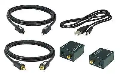 Kaufen Koaxial-Optisch(Toslink) Konverter + 2,5m Toslink + 0,7m Koaxial + USB-DC Kabel • 24.90€