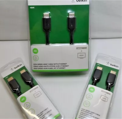 Kaufen High Speed HDMI Kabel Ethernet Stecker 4K Belkin 1m 2m 5m Vergoldet • 8.69€
