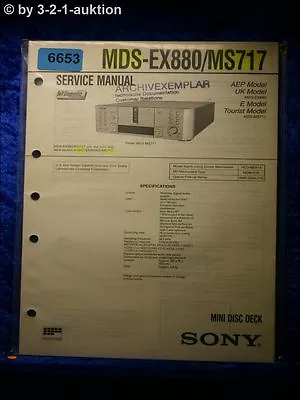 Kaufen Sony Service Manual MDS EX880 /MS717 Mini Disc Player (#6653) • 15.99€