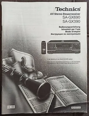 Kaufen Bedienungsanleitung Für AV-Stereo-Receiver Technics SA-GX 690 /GX390 In D/I/F/Ru • 8.89€
