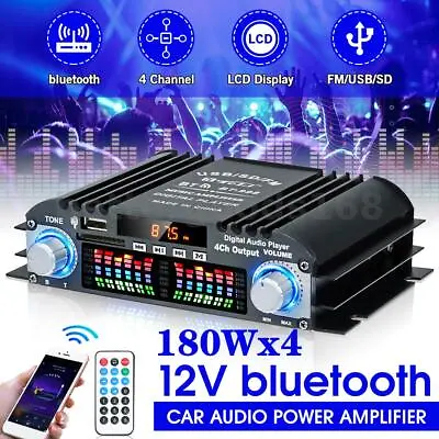 Kaufen 720W HiFi Verstärker Bluetooth Stereo Mini Vollverstärker Auto 4 Kanal FM MP3 S • 25.99€