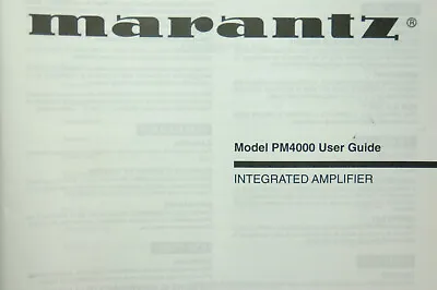 Kaufen Marantz PM4000 Amplifier User Guide Manual - Manual De Usuario ORIGINAL • 8€