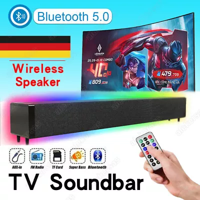 Kaufen RGB TV Soundbar Bluetooth 5.0 Lautsprecher Subwoofer Mit Soundbar HIFI AUX/USB • 25.89€