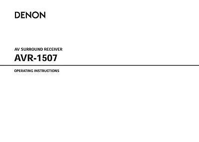 Kaufen Bedienungsanleitung-Operating Instructions Für Denon AVR-1507  • 12.50€