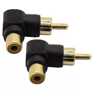 Kaufen 2x Cinch Adapter Kabel Kupplung Audio Video RCA Winkel Stecker Buchse Verbinder • 5.99€