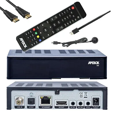 Kaufen Apebox S2 Wifi Full HD Sat Receiver DVB-S2 Kartenleser H.265 2X USB2.0 Schwarz • 54.90€