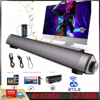Kaufen TV Soundbar Bluetooth 5.0 Lautsprecher Heimkino Audio Subwoofer Für Handy/Tablet • 25.99€
