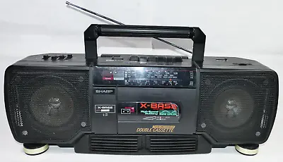 Kaufen Sharp WQ-T238H (BK) X-BASS Twin Cassette Ghettoblaster Boombox Doppellaufwerk GF • 99€