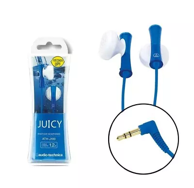 Kaufen Kopfhörer Audio Technica ATH-J100 JUICY Blau In-Ear Ohrhörer 3,5mm Klinke • 6.90€