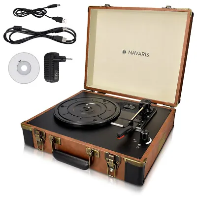Kaufen Retro Koffer Plattenspieler Lautsprecher USB Port Schallplatten Spieler Vinyl • 60.79€