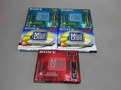 Kaufen 5 X Sony 74 Min Minidisc OVP Neu Mit Hülle Recording Für Z.B.  MZ NH-1 RH-1 (90) • 34.90€