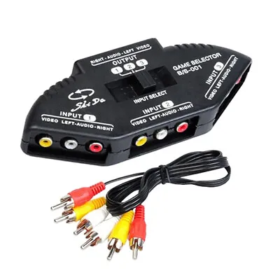 Kaufen P99C 3 Weg Audio Video AV RCA Switch Umschalter Composite Splitter Mit 3 Cinch • 9.99€
