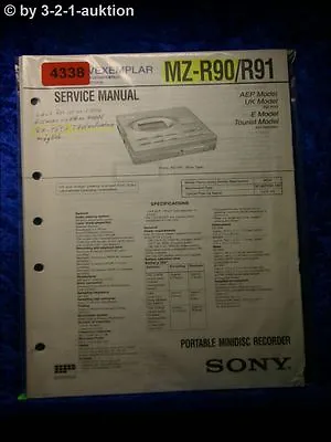 Kaufen Sony Service Manual MZ R90 /R91 Mini Disc Recorder  (#4338) • 11.99€