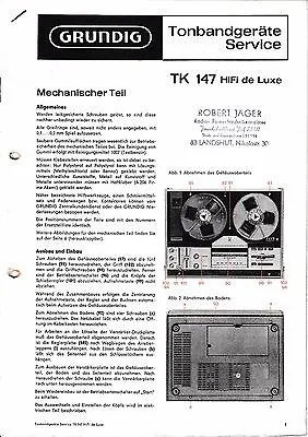 Kaufen Service Manual-Anleitung Für Grundig TK 147 De Luxe  • 9€