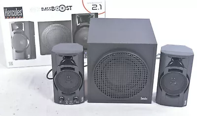 Kaufen Hercules XPS 2.1 Bassboost Lautsprecher Boxen Sound System Anlage 4780688 • 24.95€