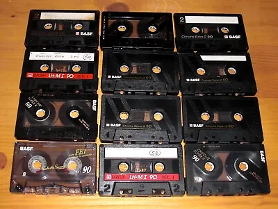 Kaufen 12 X  BASF Cassetten Audio-Kassetten Gebraucht Bespielt MC Tape (12-1) • 9.99€