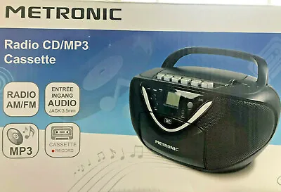 Kaufen Metronic Radio CD/MP3 MC Kassettenrecorder Tragbar - Neu Mit Defekt - Lesen! • 29.99€