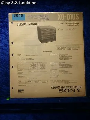 Kaufen Sony Service Manual XO D10S Compact Hifi Stereo System (#3045) • 16€