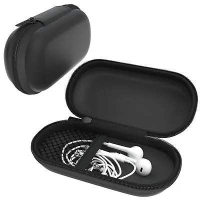 Kaufen Kopfhörer Tasche Case Schutzhülle Aufbewahrungstasche Netzfach Oval Schwarz • 6.99€