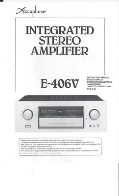Kaufen Accuphase  Bedienungsanleitung User Manual Owners Für E- 406 V Mehrsprachig Copy • 13.50€