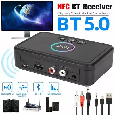 Kaufen Bluetooth 5.0 NFC Transmitter Empfänger Sender Receiver Stereo Audio AUX Adapter • 15.34€