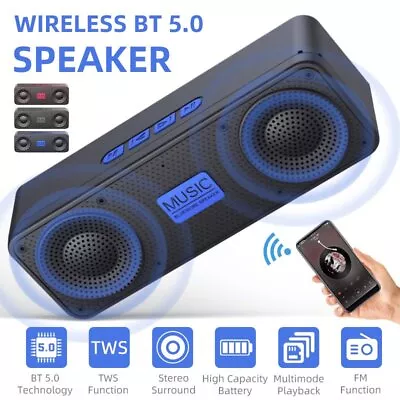 Kaufen Bluetooth 5.0 Lautsprecher Subwoofer Bass Stereo Kabellos Soundbox Musikbox 2023 • 12.99€