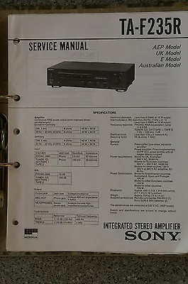 Kaufen Service Manual Für Sony TA-F235R • 15.50€