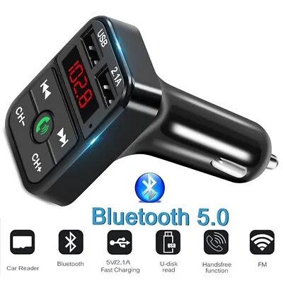Kaufen FM Transmitter KFZ Bluetooth USB Dual Auto Ladegerät Für Handy Radio Adapter • 6.99€