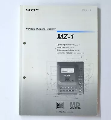 Kaufen Original SONY MZ-1 MiniDisc-Recorder Operating Instructions /Bedienungsanleitung • 25.90€