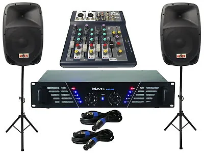 Kaufen Das PA-SET 25 Verstärker Pa Anlage DJ 2Wege Stativ Boxen USB Musiker Mischpult • 449€