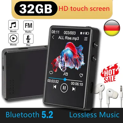 Kaufen 32G Bluetooth MP3 Player HiFi Bass Musik Spieler FM Radio Audio Schrittzähler DE • 35.98€